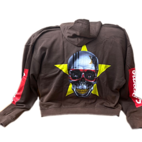 Supreme - LV Skull Hoodie Washed Distressed - Picture 2 of 8